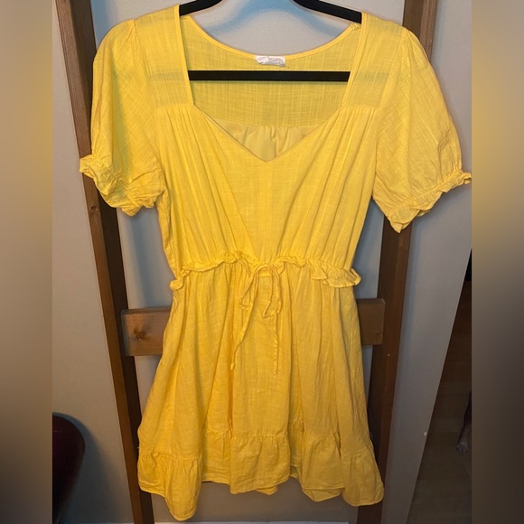 Yellow Ruffle Summer Dress - Picture 1 of 4
